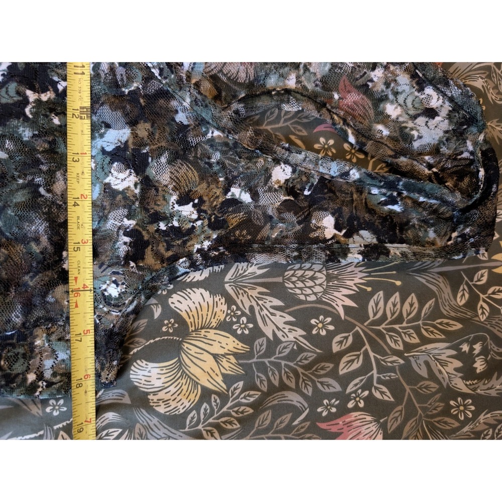Womens Sheer Mesh Floral Tank XL‎ Forest Fairy 90s Grunge Whimsigoth Regencycore - Picture 7 of 8